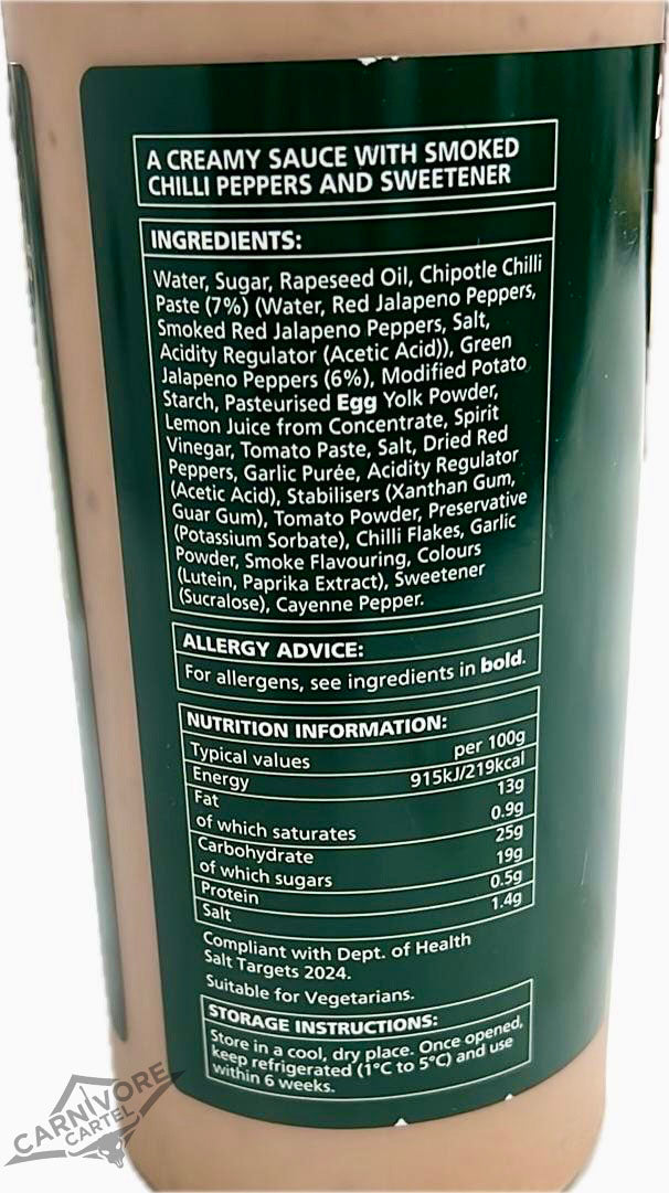 Chef’s Larder Chipotle Sauce wholesale case of 6x1L Carnivore Cartel UK