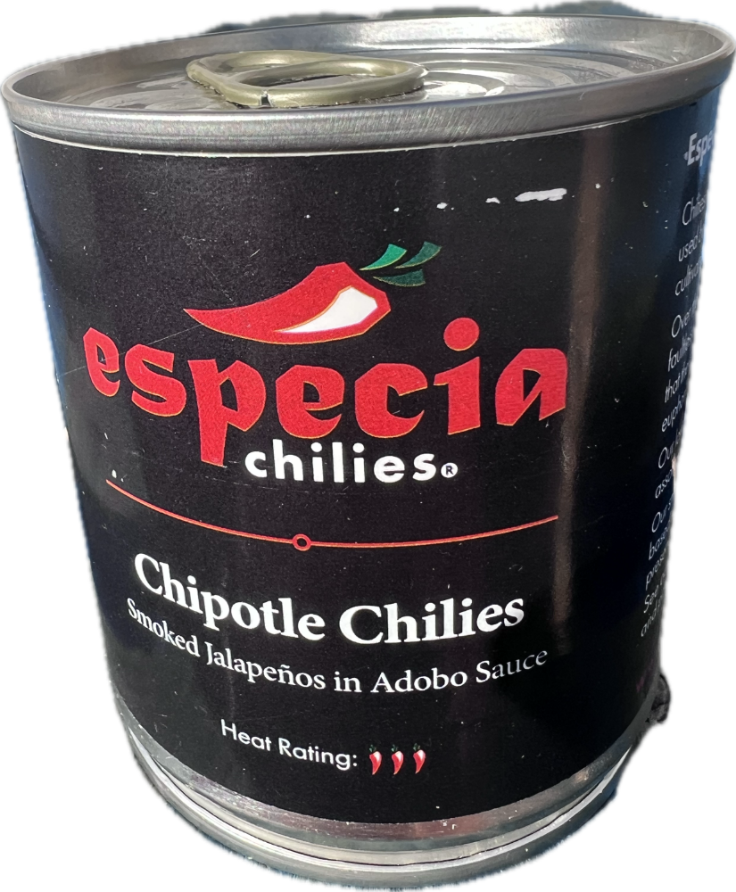 Can of Especia Chilies Chipotle Chilies on a white background